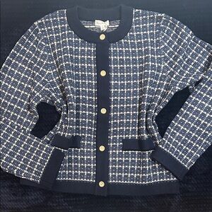 Hem & Thread Navy and White Cardigan